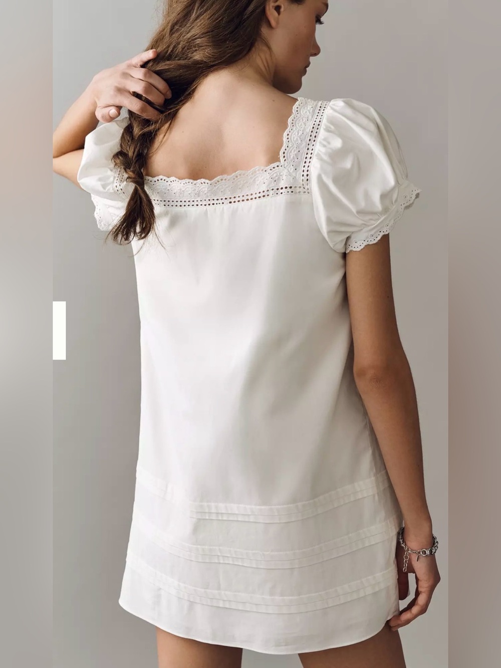 NEW Reformation Joliette cotton mini white dress sz S - Picture 3 of 8